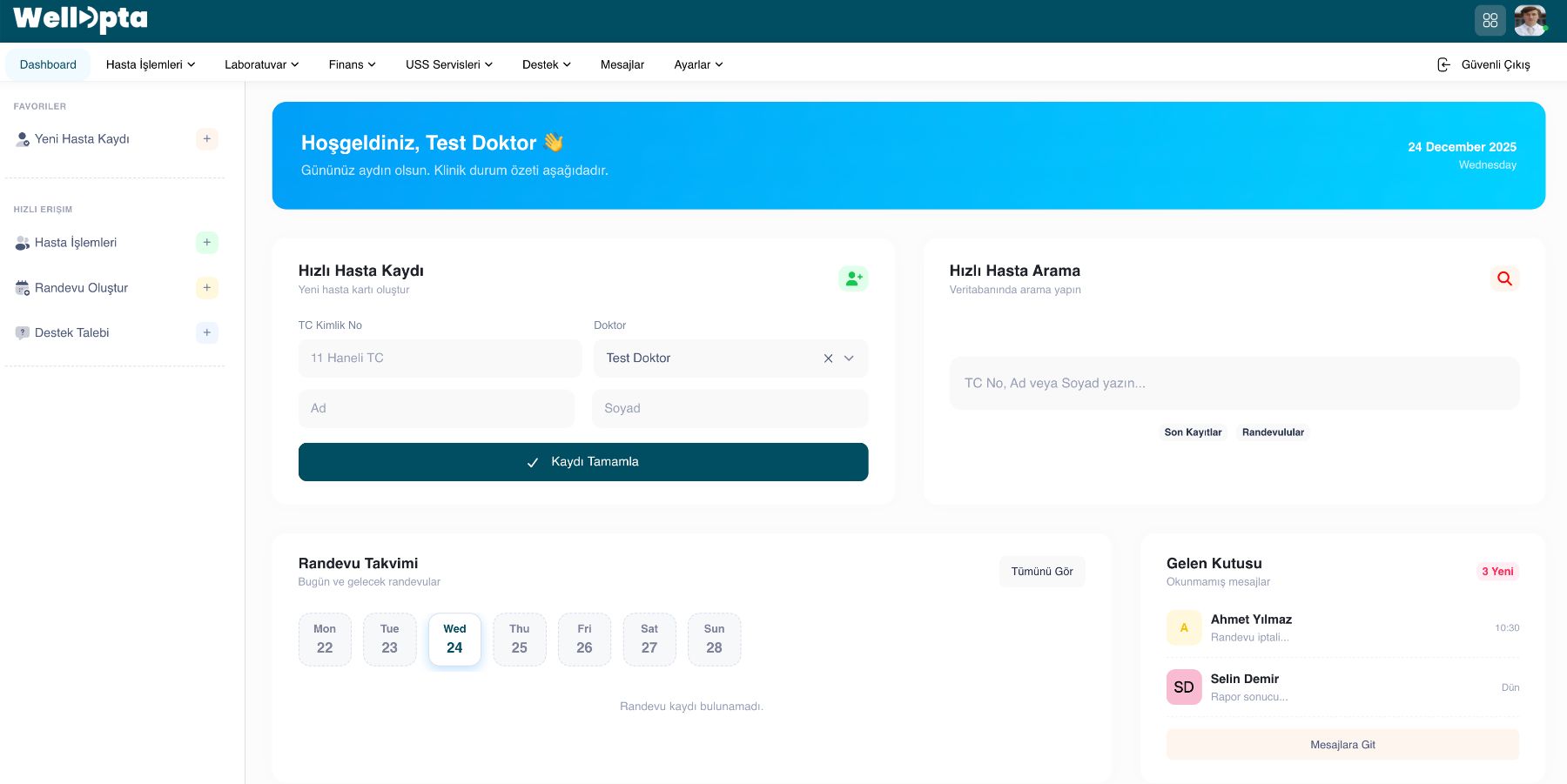 Wellopta Panel Görünümü